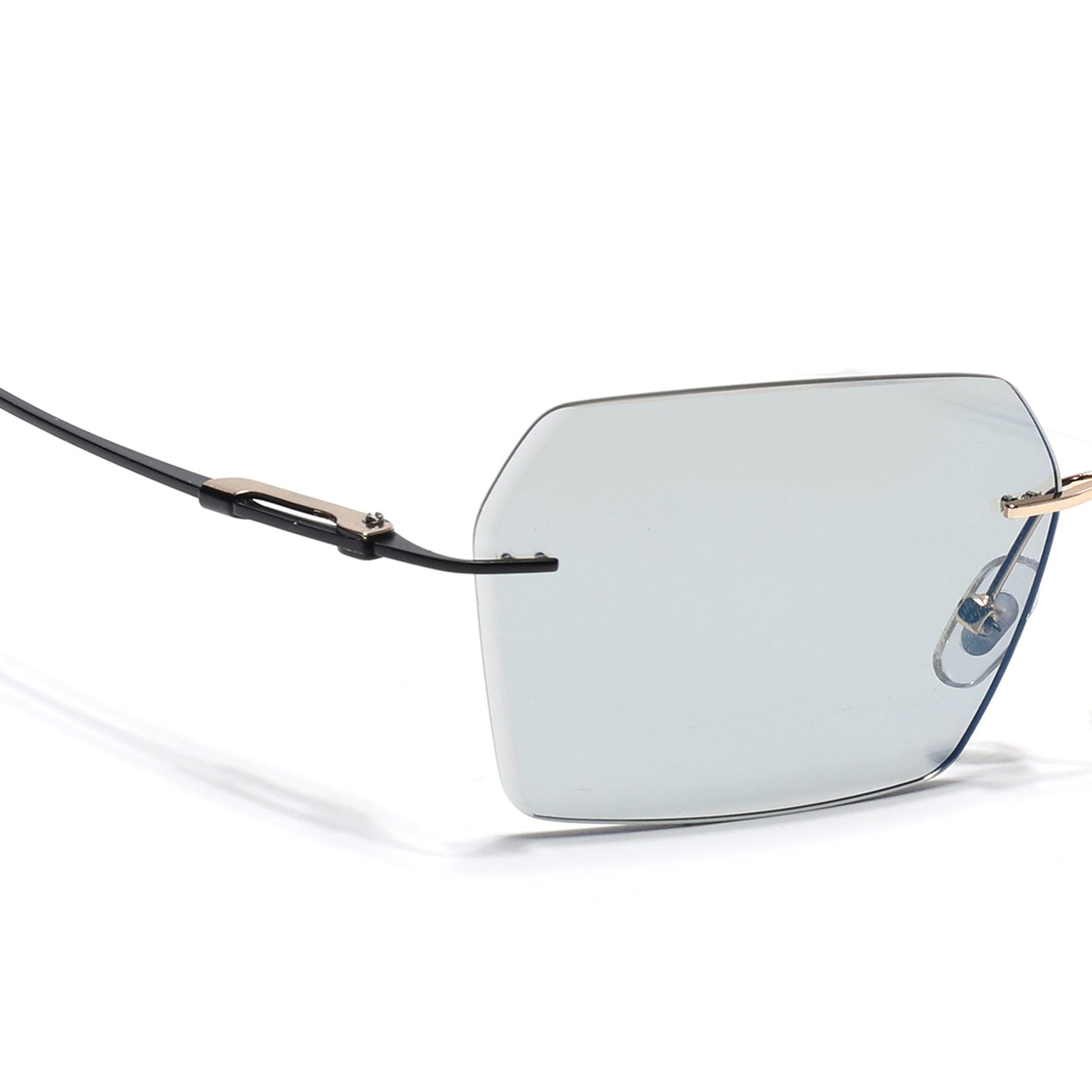 Evoke | Transparent Grey Rimless Sunglasses | Golden & Black Frame - MG7170