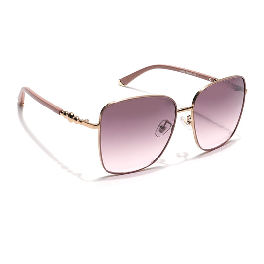 Square Sunglasses (Brown & Pink Lens | Golden & Nude Frame - MG6005)