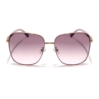 Square Sunglasses (Brown & Pink Lens | Golden & Nude Frame - MG6005)