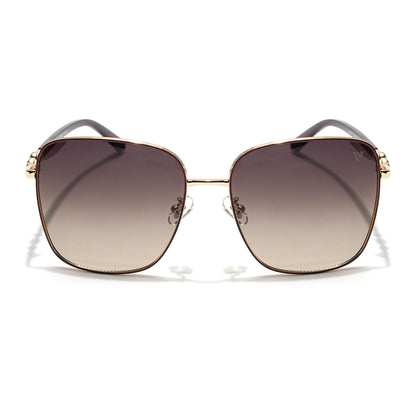 Square Sunglasses (Olive & Clear Lens | Golden & Brown Frame - MG6006)