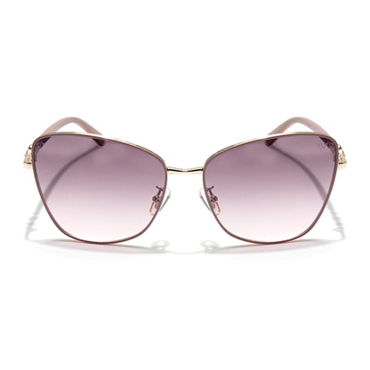 Cateye Sunglasses (Brown & Pink Lens | Golden & Nude Frame - MG5997)