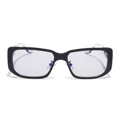 Rectangle Sunglasses for Men & Women (Clear Lens | Black Frame - MG6895)