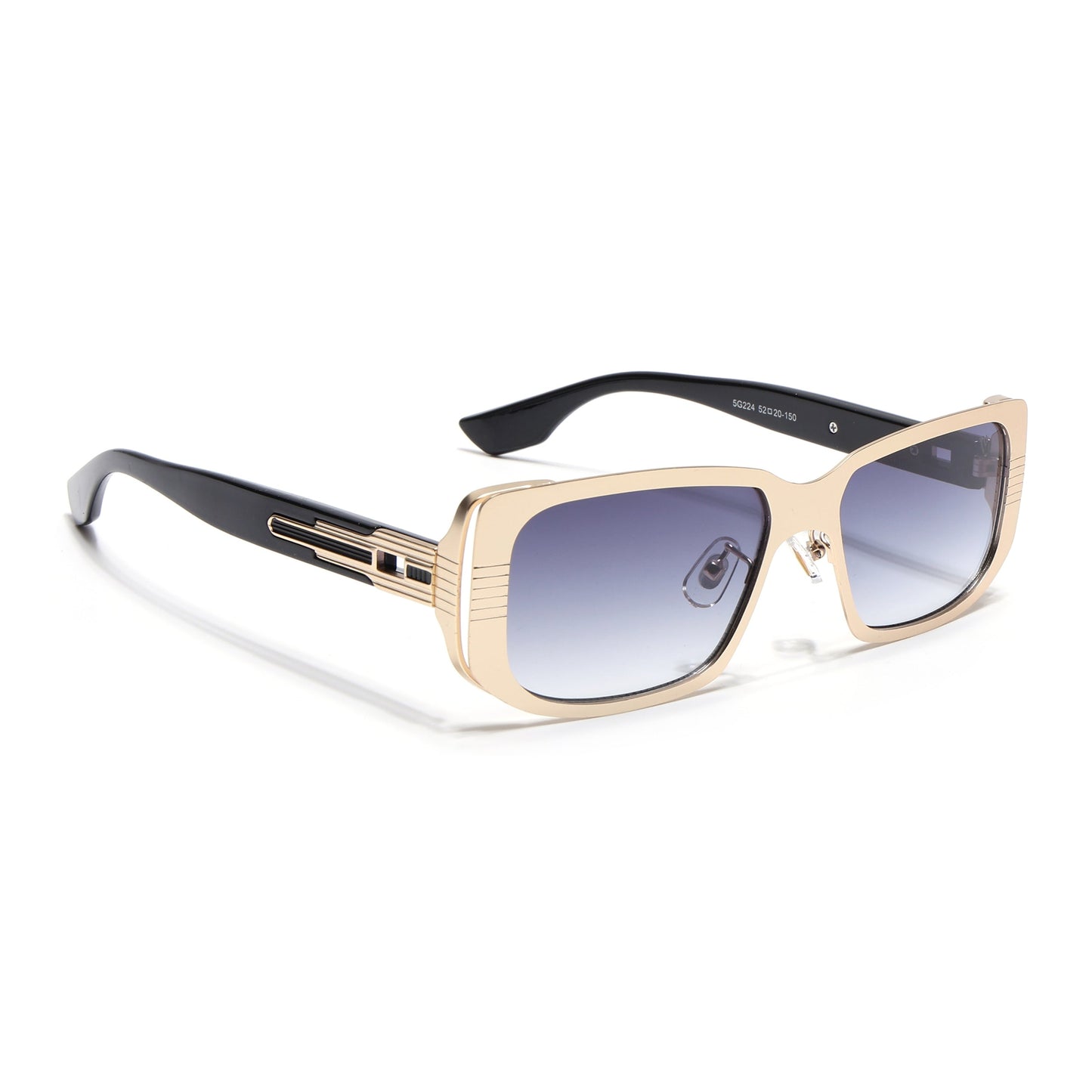 Rectangle Sunglasses for Men & Women (Grey & Clear Lens | Golden Frame - MG6898)