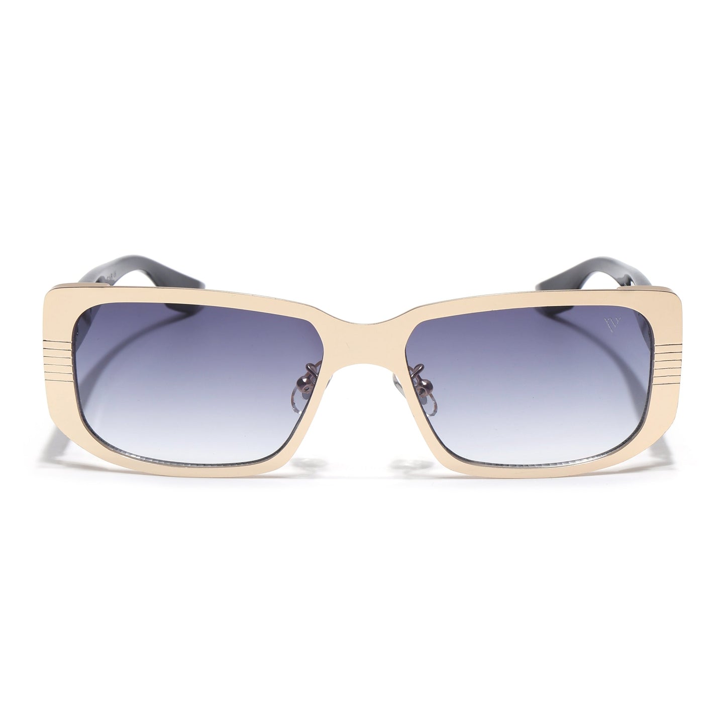 Rectangle Sunglasses for Men & Women (Grey & Clear Lens | Golden Frame - MG6898)