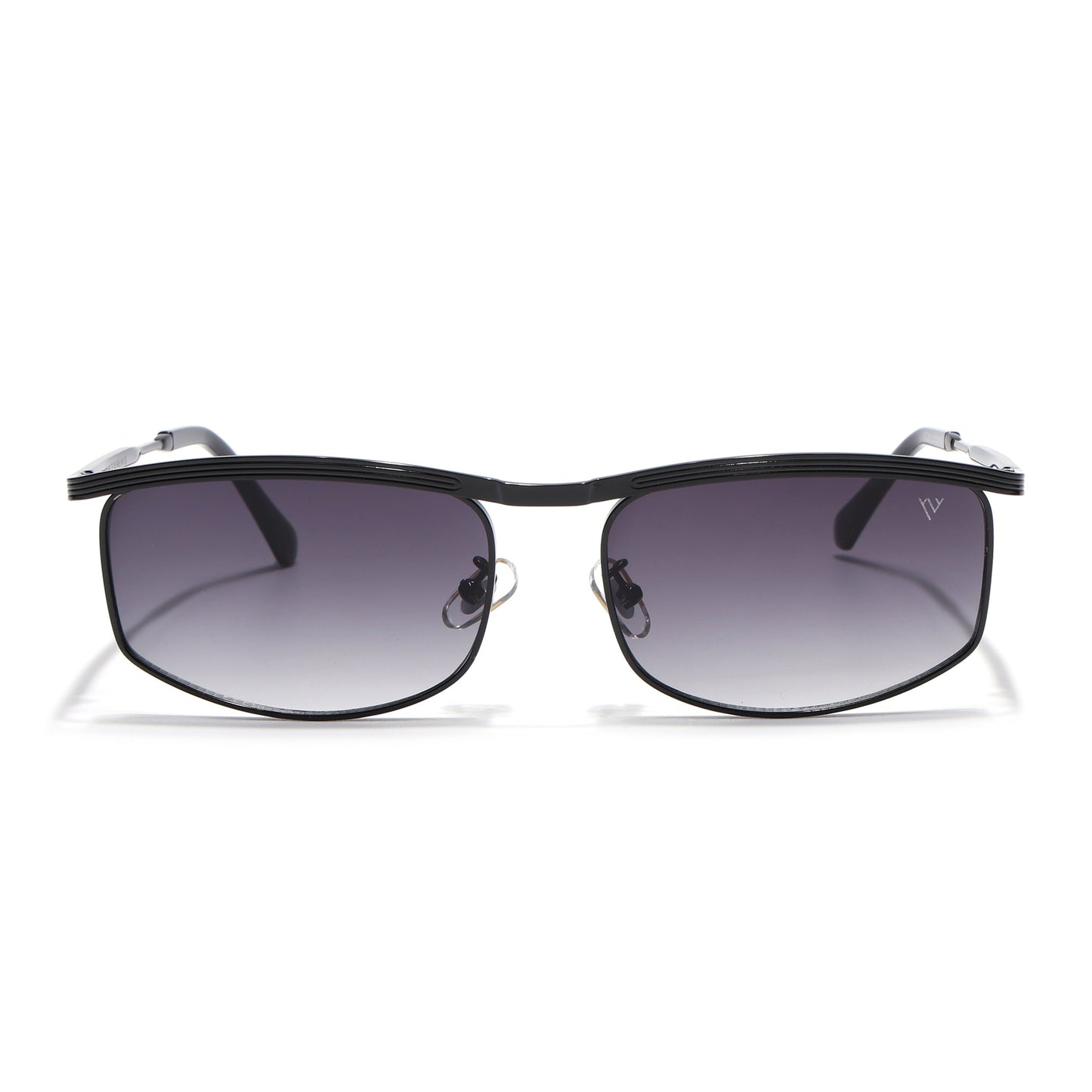 Rectangle Sunglasses for Men & Women (Black & Clear Lens | Black Frame - MG6901)