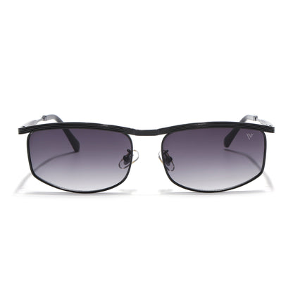 Rectangle Sunglasses for Men & Women (Black & Clear Lens | Black Frame - MG6901)
