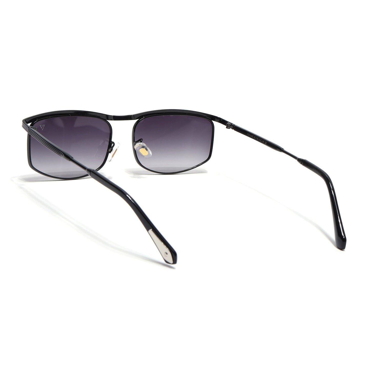 Rectangle Sunglasses for Men & Women (Black & Clear Lens | Black Frame - MG6901)