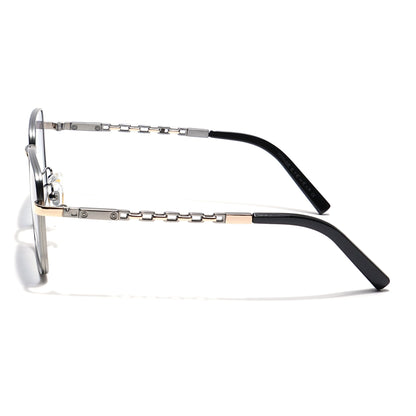 Square Sunglasses (Grey & Clear Lens | Silver Frame - MG6010)