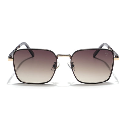 Square Sunglasses (Olive & Clear Lens | Brown & Golden Frame - MG6011)