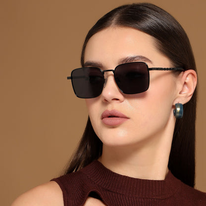 Square Sunglasses (Black Lens | Black Frame - MG6009)