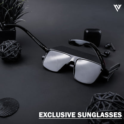 Shine Black Polarized Wayfarer Sunglasses - PMG4307
