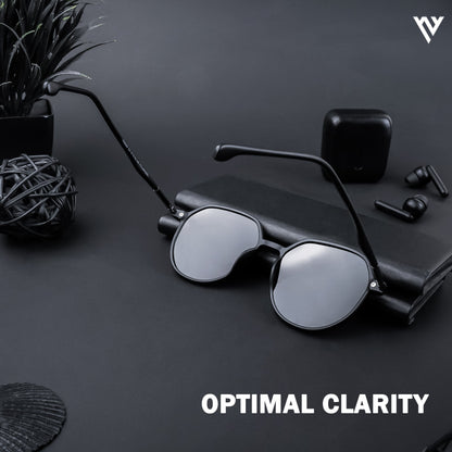 Grit | Matte Black Polarized Round Sunglasses - PMG4299