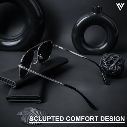 The Muse | Grey Polarized Wayfarer Sunglasses - PMG4583