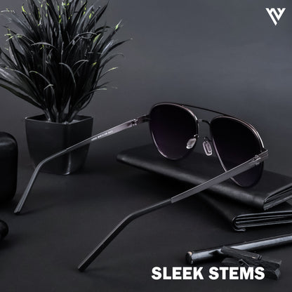 Silver Polarized Aviator Sunglasses - PMG4290