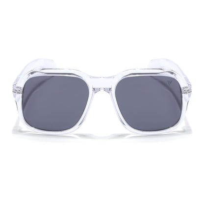 Wayfarer Polarized Sunglasses (Black Lens | Transparent Frame - PMG4988)