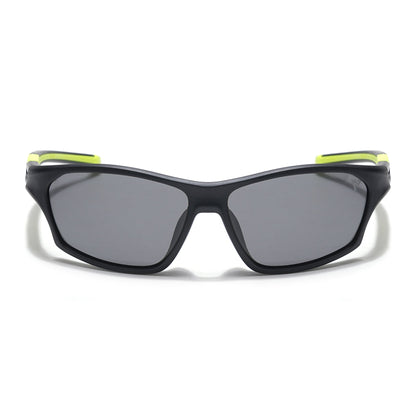Wrap Around Polarized Sunglasses for Kids -6 yrs To 12 yrs (Black Lens | Black Frame - PMG5897)