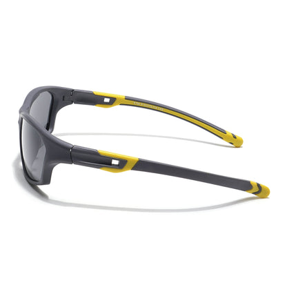 Wrap Around Polarized Sunglasses for Kids -6 yrs To 12 yrs (Black Lens | Grey Frame - PMG5898)