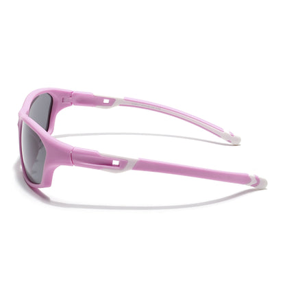 Wrap Around Polarized Sunglasses for Kids -6 yrs To 12 yrs (Black Lens | Pink Frame - PMG5900)