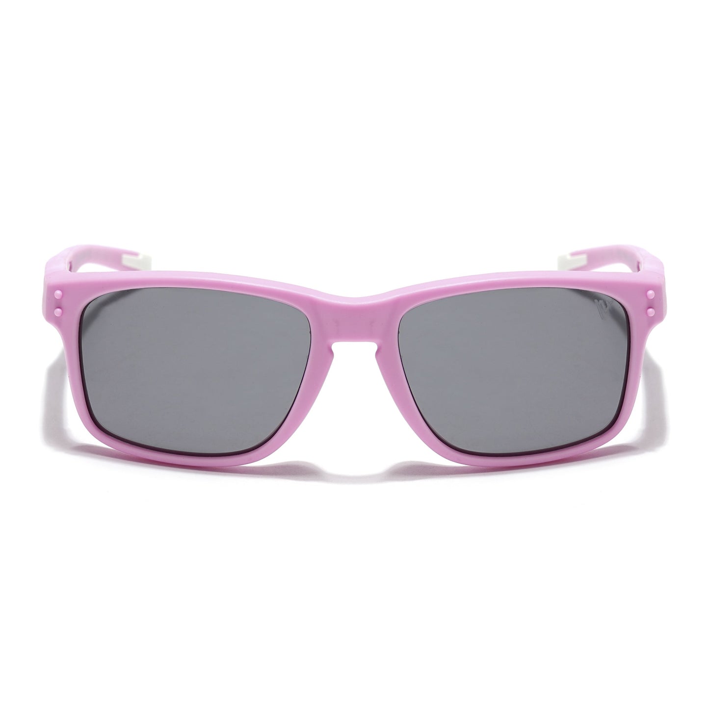 Rectangle Polarized Sunglasses for Kids -6 yrs To 12 yrs (Black Lens | Pink Frame - PMG5924)