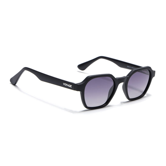 Prizm | Black Hexagonal Polarized Sunglasses | Grey & Clear Lens - PMG7283