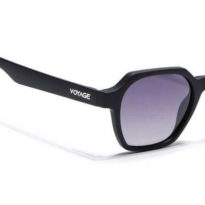 Prizm | Black Hexagonal Polarized Sunglasses | Grey & Clear Lens - PMG7283