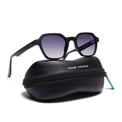 Prizm | Black Hexagonal Polarized Sunglasses | Grey & Clear Lens - PMG7283