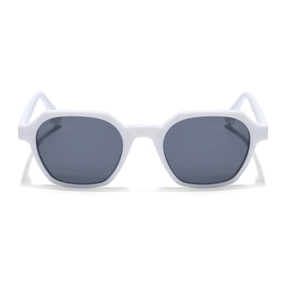 Prizm | White Hexagonal Polarized Sunglasses | Black Lens - PMG7291