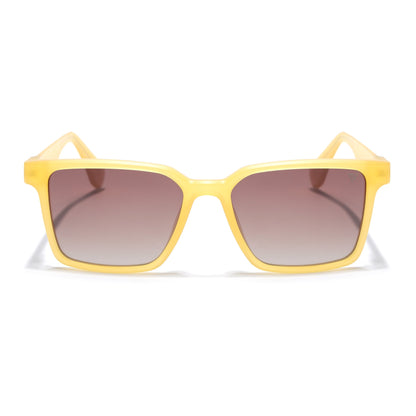 Prizm | Sun Yellow Square Polarized Sunglasses | Brown & Clear Lens - PMG7298