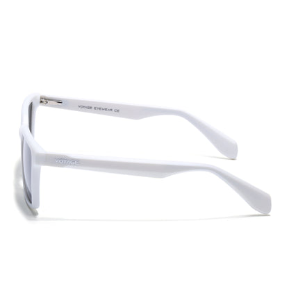 Prizm | White Square Polarized Sunglasses | Black Lens - PMG7300