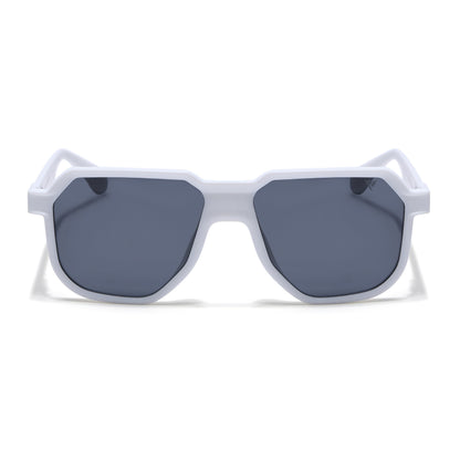 Prizm | White Hexagonal Polarized Sunglasses | Black Lens - PMG6716