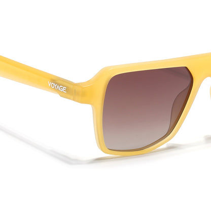 Prizm | Sun Yellow Wayfarer Polarized Sunglasses | Brown & Clear Lens - PMG7280