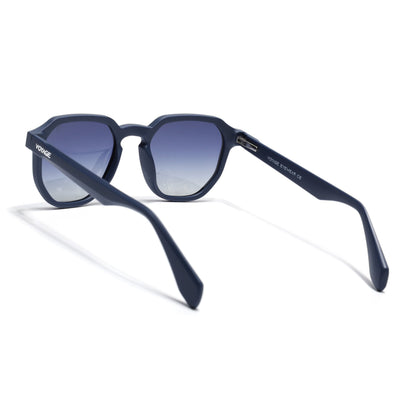 Prizm | Matt Blue Hexagonal Polarized Sunglasses | Grey & Clear Lens |  Frame - PMG7267