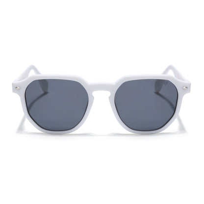 Prizm | White Hexagonal Polarized Sunglasses | Black Lens - PMG7272