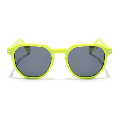Prizm | Neon Yellow Hexagonal Polarized Sunglasses | Black Lens - PMG7273