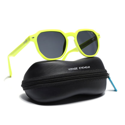 Prizm | Neon Yellow Hexagonal Polarized Sunglasses | Black Lens - PMG7273