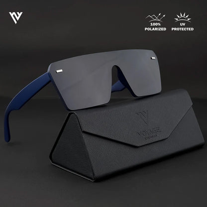 illume | Blue And Black Polarized Wayfarer Sunglasses - PMG3971