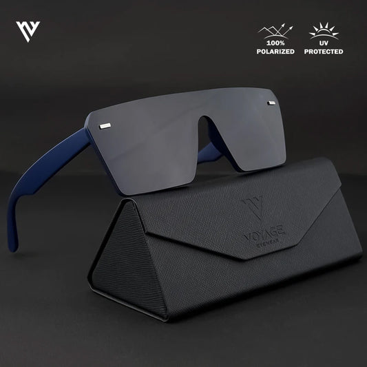 illume | Blue And Black Polarized Wayfarer Sunglasses - PMG3971