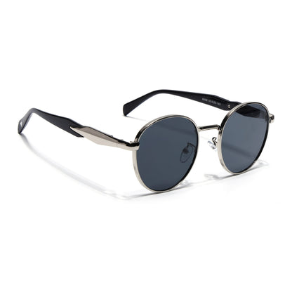Round Sunglasses for Men & Women (Grey Lens | Silver Frame - MG7142)