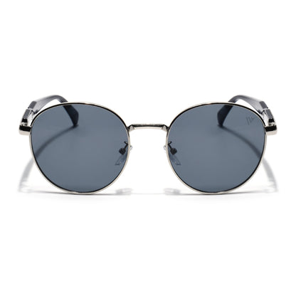 Round Sunglasses for Men & Women (Grey Lens | Silver Frame - MG7142)