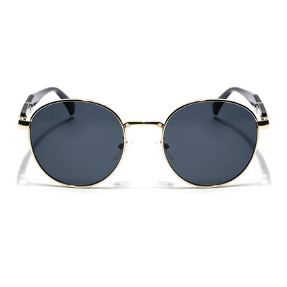 Round Sunglasses for Men & Women (Grey Lens | Golden Frame - MG7143)