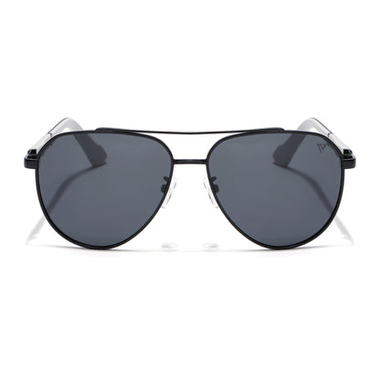 Aviator Polarized Sunglasses for Men & Women (Grey Lens | Black Frame - PMG7245)