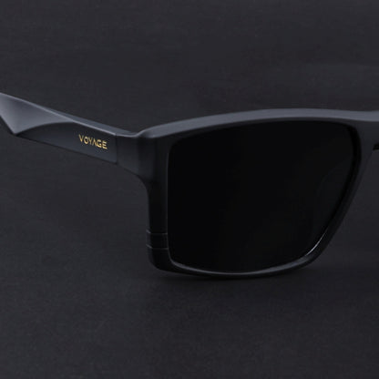 Square Polarized Sunglasses | Black Lens | Black Frame - PMG6743