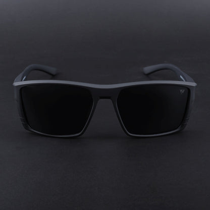 Square Polarized Sunglasses | Black Lens | Black Frame - PMG6743