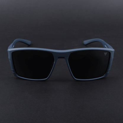 Square Polarized Sunglasses | Black Lens | Navy Blue Frame - PMG6746