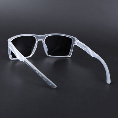 Square Polarized Sunglasses | Black Lens | Transparent Frame - PMG6747