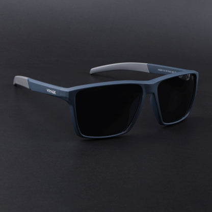 Wayfarer Polarized Sunglasses| Black Lens | Navy Blue Frame - PMG6751