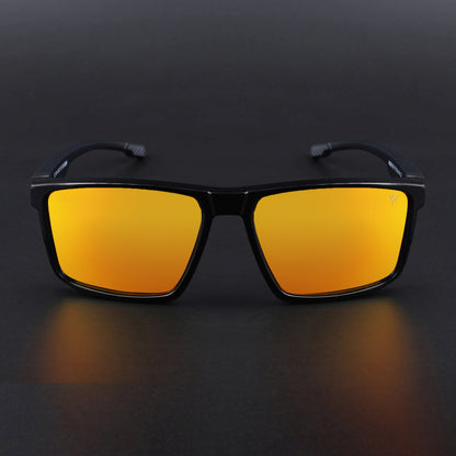 Wayfarer Polarized Sunglasses | Orange Lens | Shine Black Frame - PMG6766