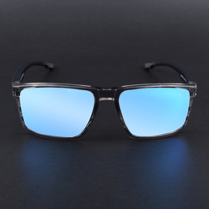 Wayfarer Polarized Sunglasses | Blue Lens | Grey Frame - PMG6768