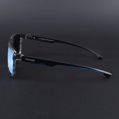 Wayfarer Polarized Sunglasses | Blue Lens | Grey Frame - PMG6768