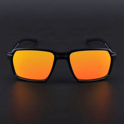 Wayfarer Polarized Sunglasses | Orange Lens | Shine Black Frame - PMG6772